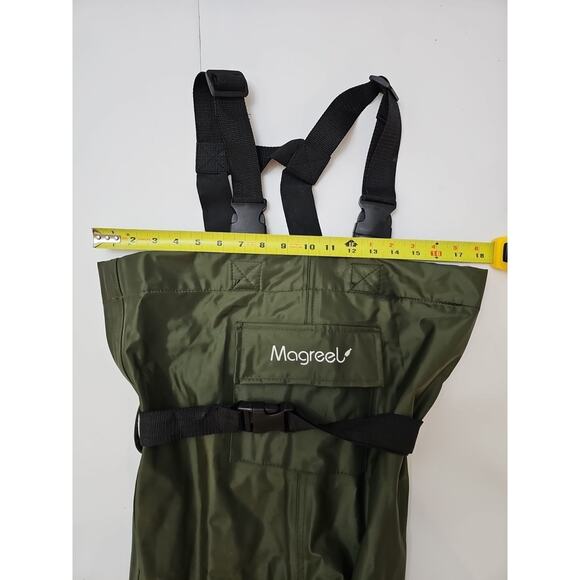 Magreel Child Chest Waders Green Waterproof Nylon Youth with Boots Fishing EU33 - Picture 7 of 7